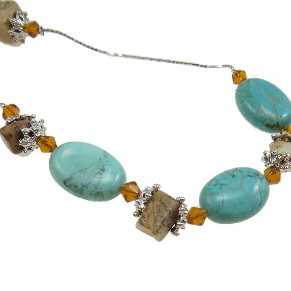 😀 3 for $20 New Turquoise Amber Agate Necklace